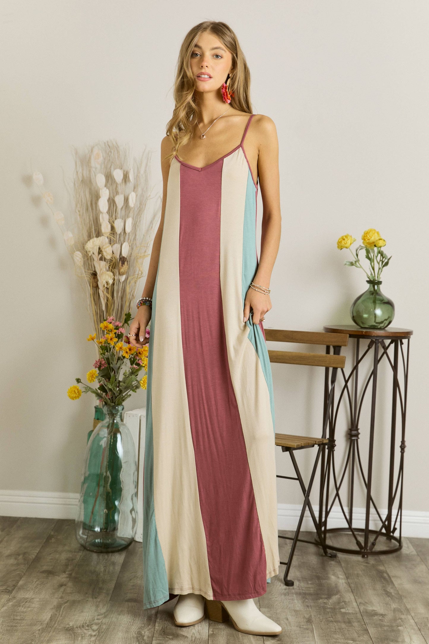 COLORBLOCK MAXI DRESS