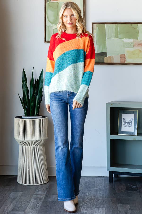 WAVY COLORBLOCK SWEATER