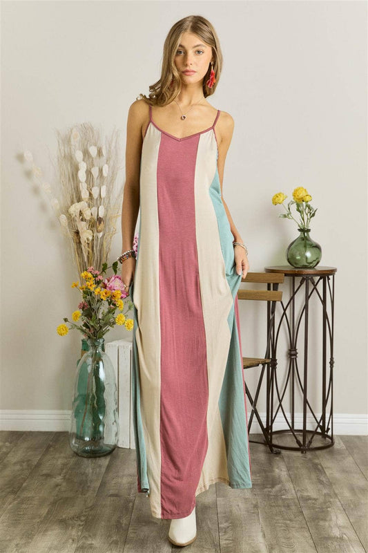 COLORBLOCK MAXI DRESS