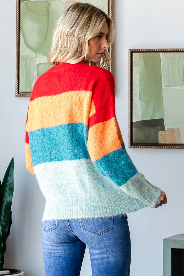 WAVY COLORBLOCK SWEATER