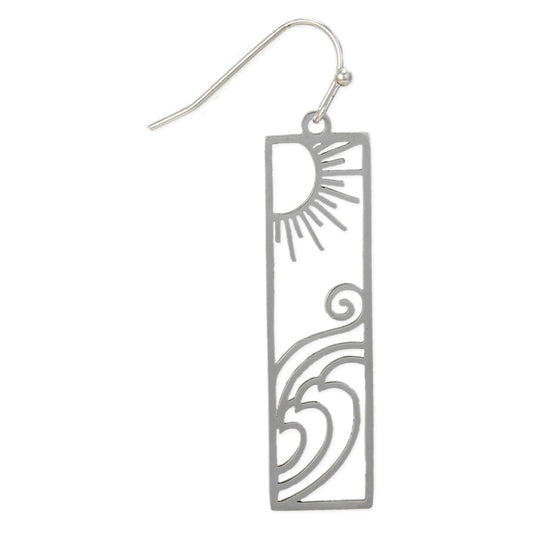 Summer Breeze Silver Sun Wave Earrings