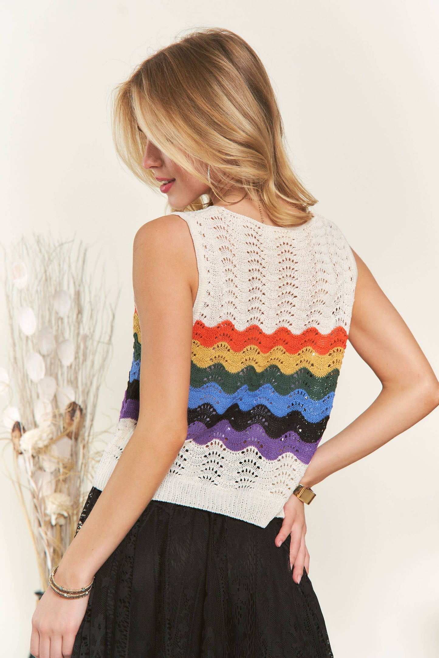 CET3335 - RAINBOW CROCHET TANK TOP