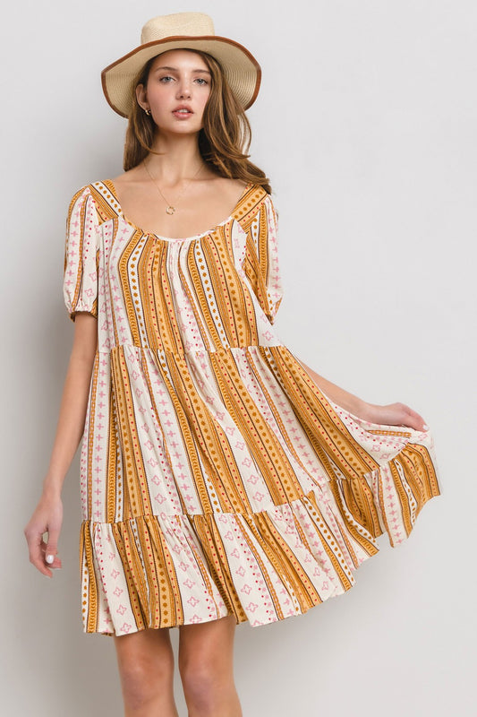 Golden Horizon Boho Dress