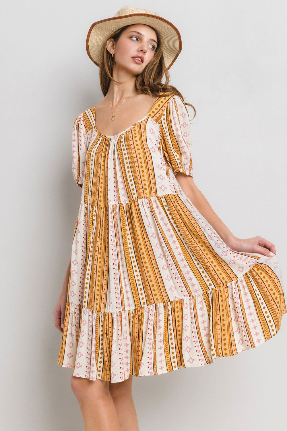 Golden Horizon Boho Dress