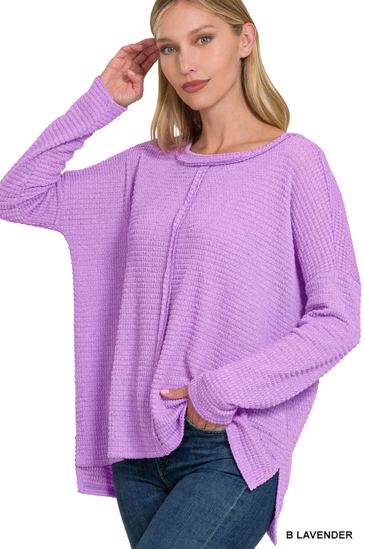 DOLMAN LONG SLEEVE BOAT NECK JACQUARD SWEATER