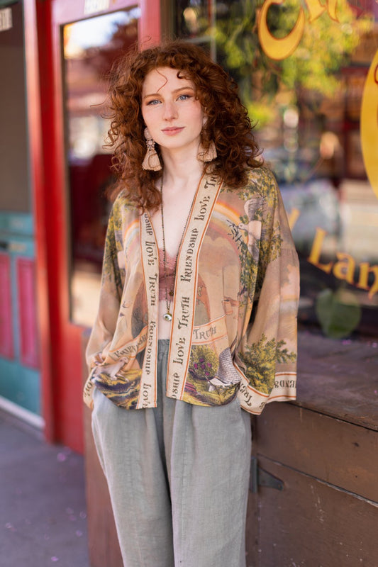 Friendship Love and Truth Vintage Wash Kimono