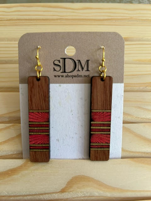 Wooden Geometric Earrings